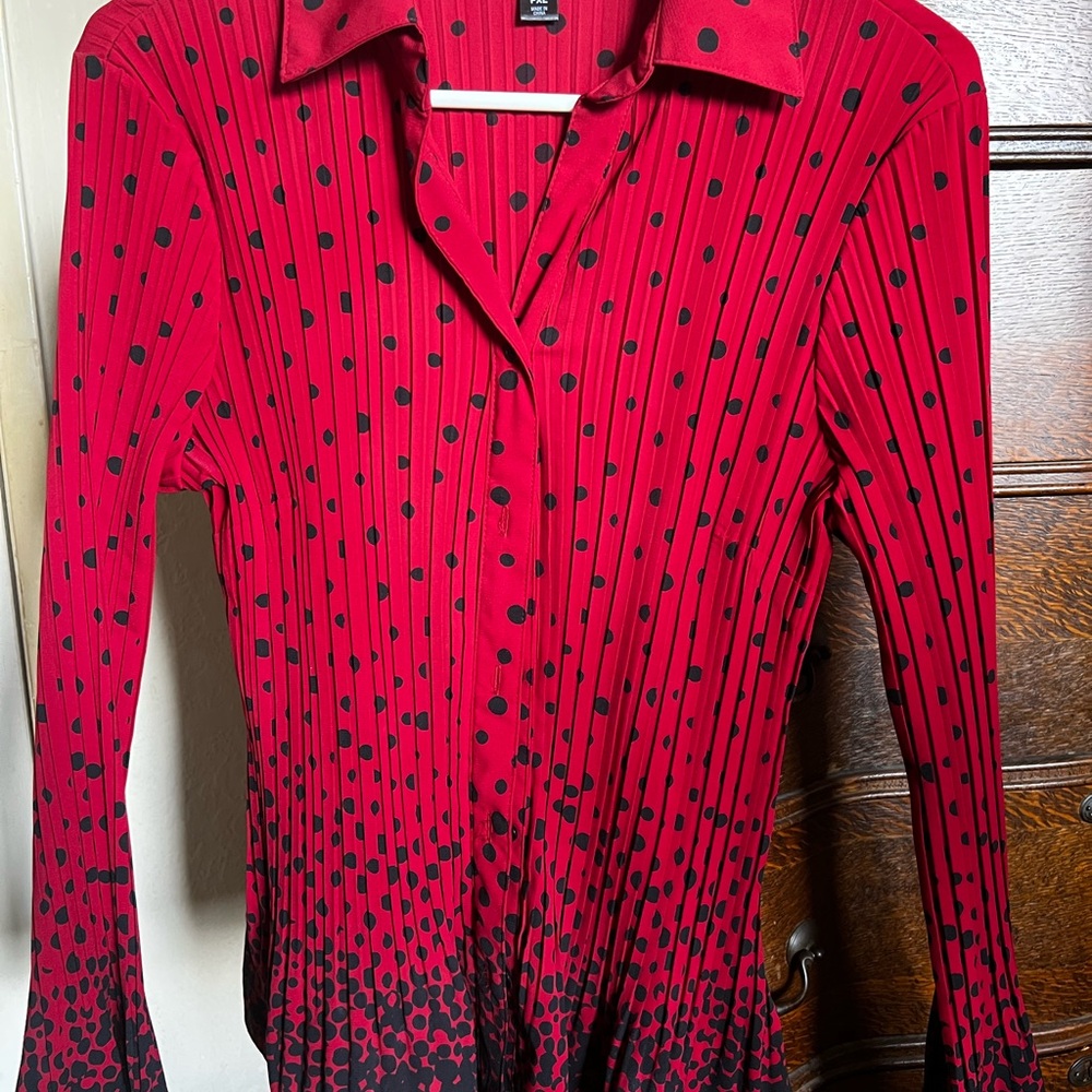Red and Black Polka Dot Shirt